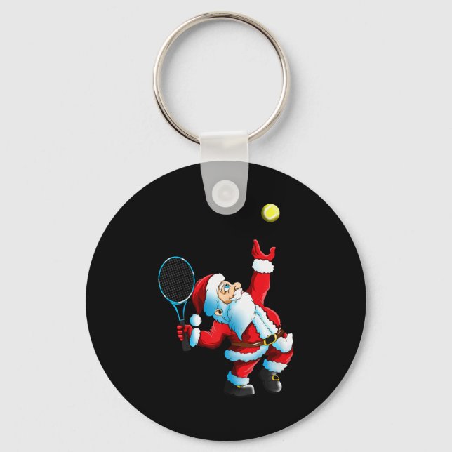 Porte-clés Christmas Santa Claus Tennis Game Tennis Racket  (Recto)