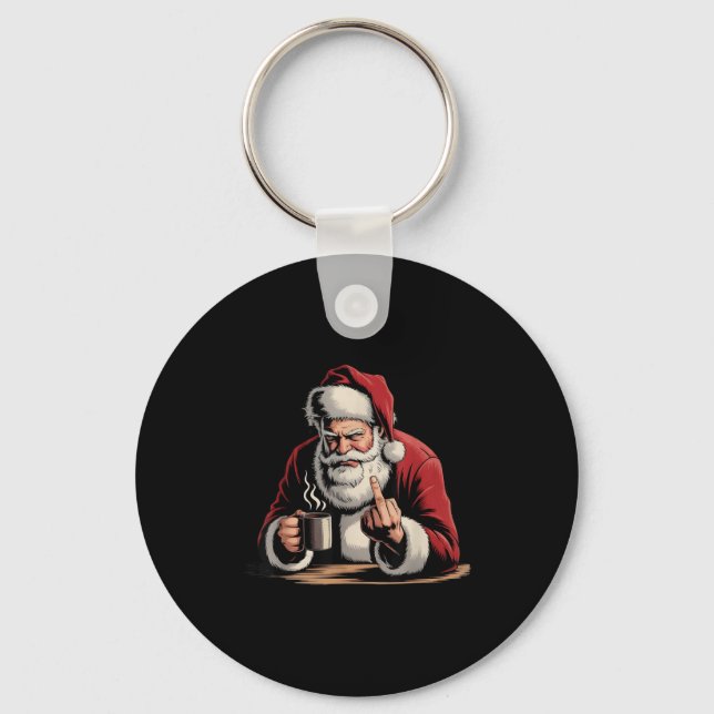 Porte-clés Christmas Santa Middle Finger Sarcastic Xmas Funny (Recto)