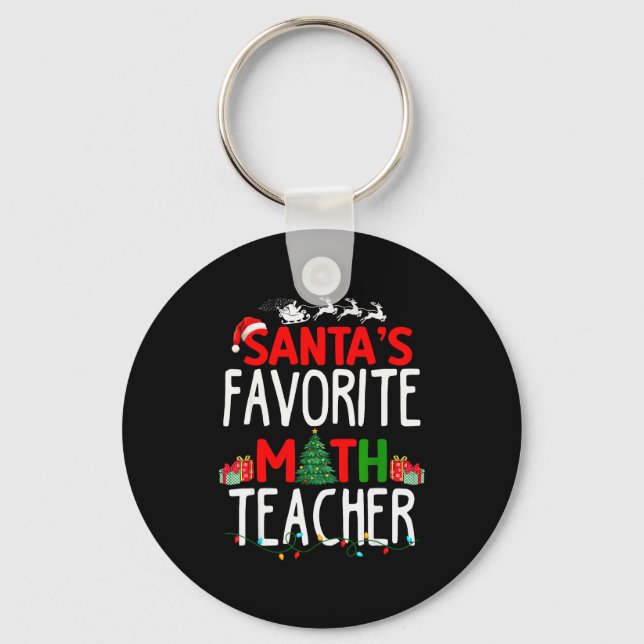 Porte-clés Christmas Santa's Favorite Math Teacher Mathematic (Recto)