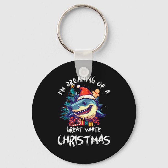 Porte-clés Christmas Shark Santa Hat Xmas Santa Jaws Funny Sh (Recto)