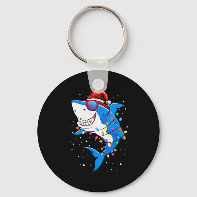 Porte-clés Christmas Shark Shirt Xmas Funny Santa Shark  (Recto)