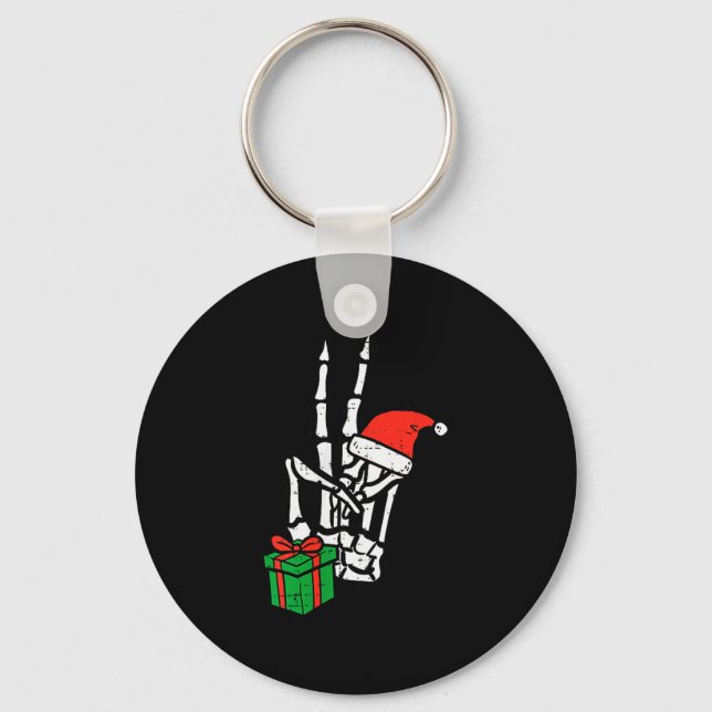 Porte-clés Christmas Skeleton Hand Peace Cket Xmas Men Women  (Recto)