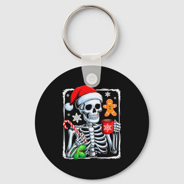 Porte-clés Christmas Skeleton Hot Chocolate Funny Xmas Men Wo (Recto)