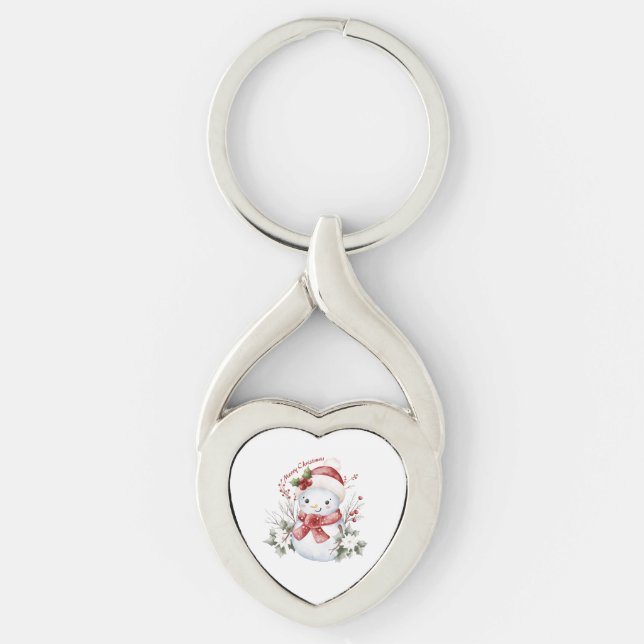 Porte-clés "Christmas Snowman Delight Metal Keychain (Devant)