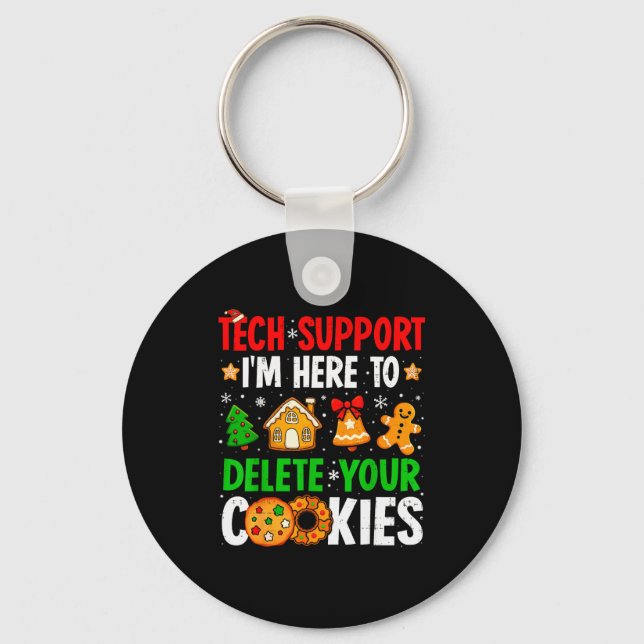 Porte-clés Christmas Tech Suprt Here To Delete Cookies Xmas M (Recto)