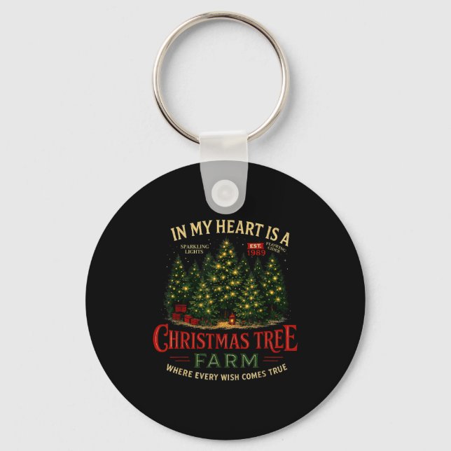 Porte-clés Christmas Tree Farm In My Heart Holiday Forest Gif (Recto)