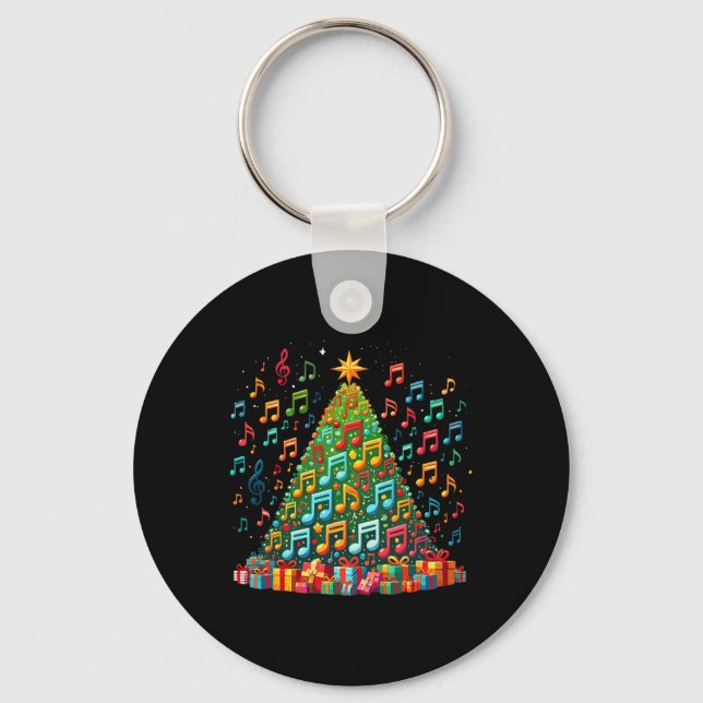 Porte-clés Christmas Tree Musical Note Music Teacher Musician (Recto)
