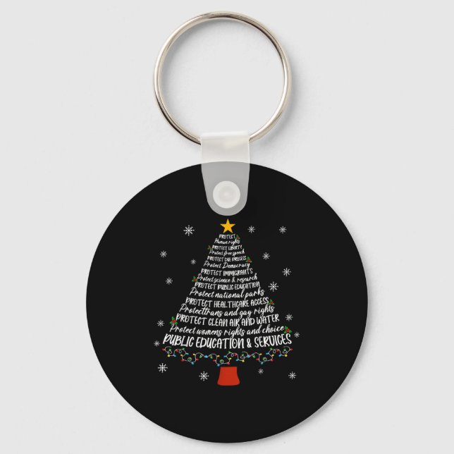 Porte-clés Christmas Tree Protect Human Rights Protect Libert (Recto)