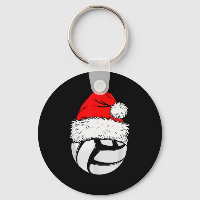 Porte-clés Christmas Volleyball Ball Santa Hat Xmas Matching  (Recto)
