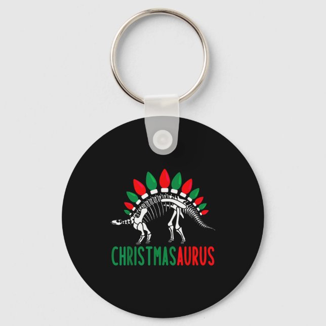 Porte-clés Christmasaurus Dinosaure de Noël Mignon Arbre Rex  (Recto)