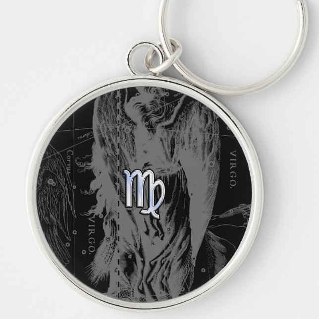 Porte-clés Chrome comme Virgo Zodiac Connexion Black Hevelius (Devant)