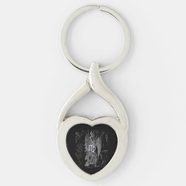 Porte-clés Chrome comme Virgo Zodiac Connexion Black Hevelius (Devant)
