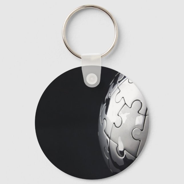 Porte-clés Chrome globe avec arrière - plan noir (Recto)