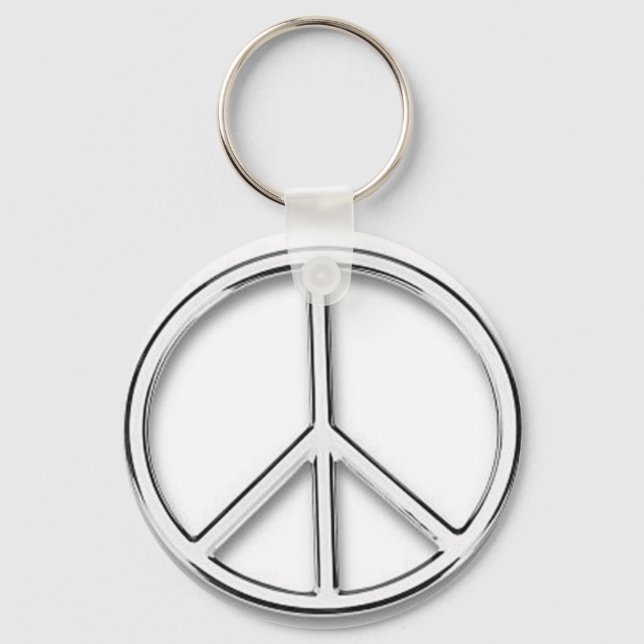 Porte-clés chrome peace sign keychain (Recto)