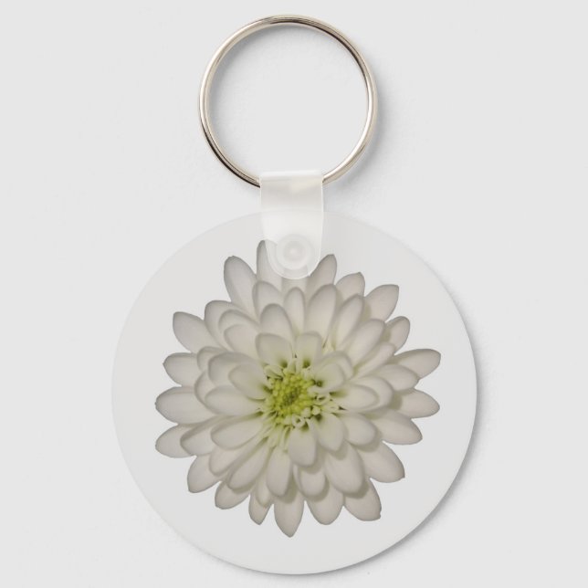 Porte-clés Chrysanthème blanc (Recto)