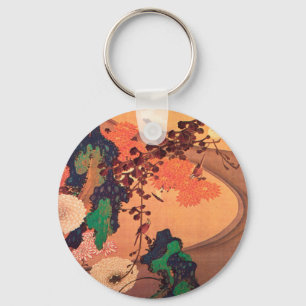 Porte-clés Chrysanthèmes par un ruisseau avec des rochers (17