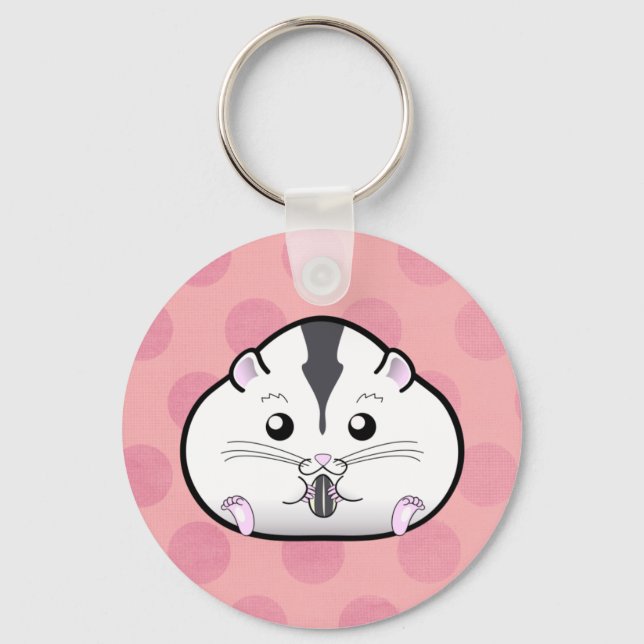 Porte-clés Chubby Semi White Russian Dwarf Hamster (Recto)