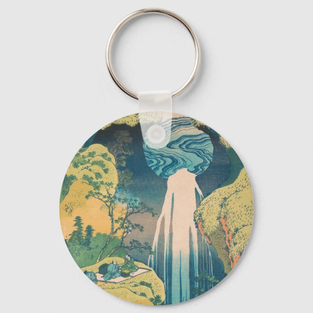 Porte-clés Chutes d'Amida d'Hokusai Japon Cascade  (Recto)
