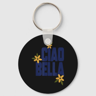 Porte-clés Ciao Bella Fleurs Graphique Rétro Mignon 
