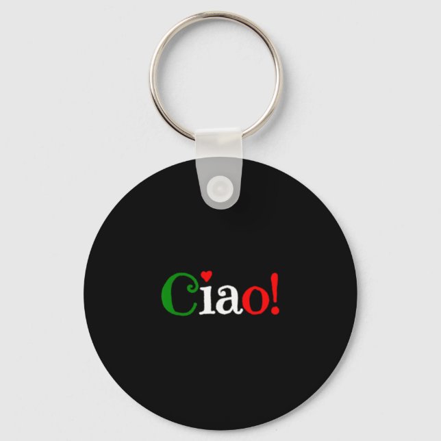 Porte-clés Ciao ! Salutation aux couleurs du drapeau italien  (Recto)
