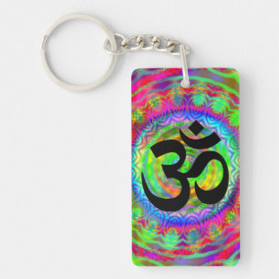Porte-clés Cible Tie-dye avec symbole Om