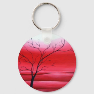Porte-clés Ciel abstrait de rouge d'arbre