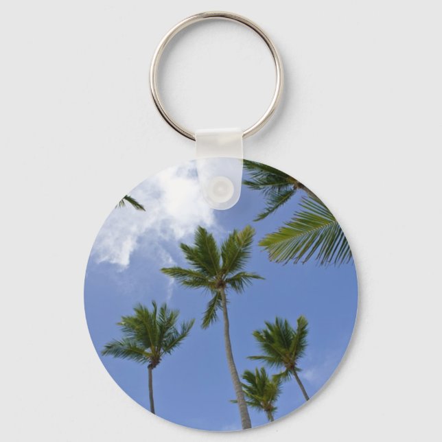 Porte-clés Ciel bleu et palmiers (Recto)