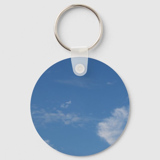 Porte-clés ciel bleu foncé nuages blancs (Recto)