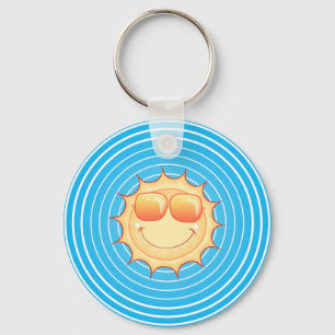 Porte-clés Ciel bleu Soleil souriant