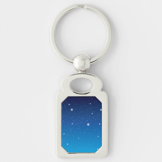 Porte-clés Ciel nocturne étoilé bleu profond (Devant)