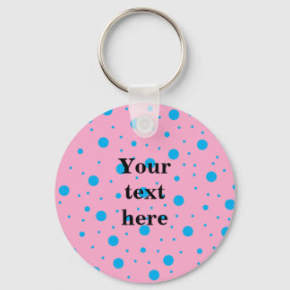 Porte-clés Ciel rose clair bleu minuscule et grand pois