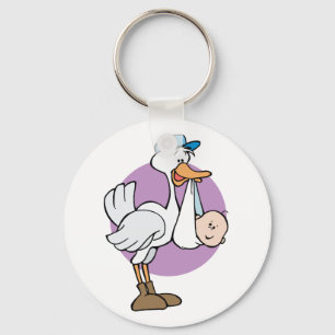 Porte-clés Cigogne avec le bébé