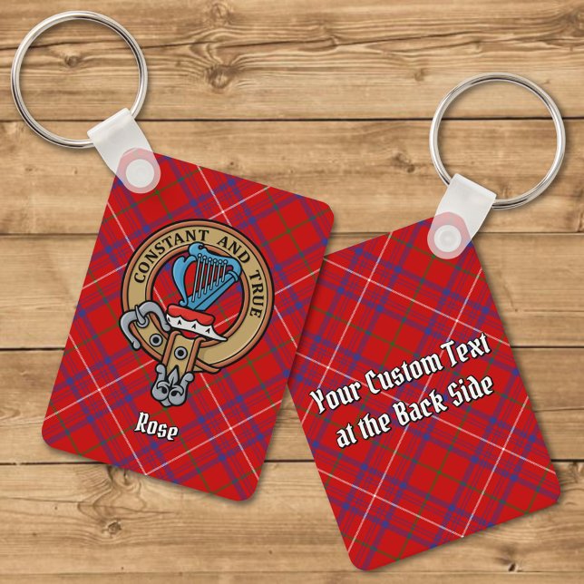 Porte-clés Cimier Rose de clan sur Tartan (Créateur téléchargé)