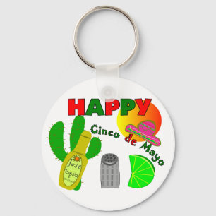Porte-clés "Cinco chaux de De Mayo heureux", tequila et