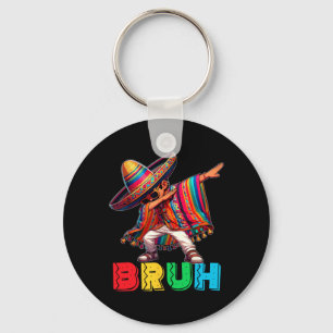 Porte-clés Cinco De Mayo Bruh Dabbing Mexicain Garçon Poncho 