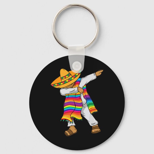 Porte-clés Cinco De Mayo Dabbing Mexicaine Poncho Enfants (Recto)