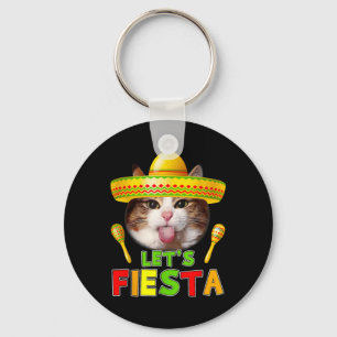 Porte-clés Cinco De Mayo Meow Lets Fiesta Mexican Cactus Cute