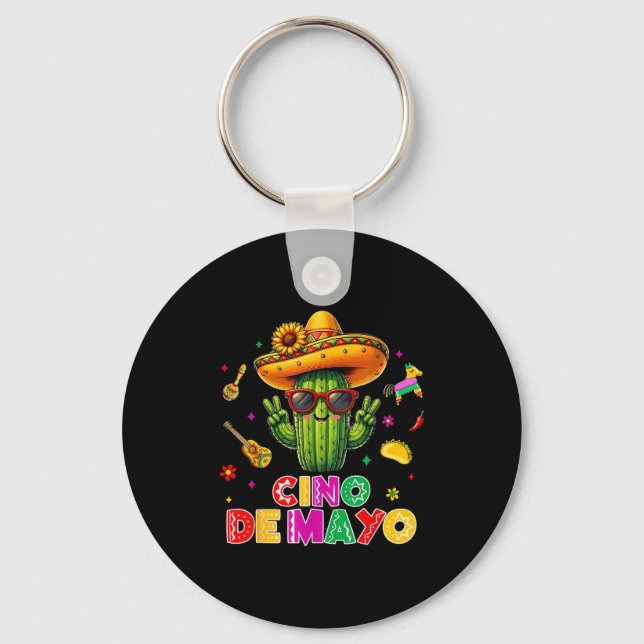 Porte-clés Cinco de mayo mexicain cactus drôle, faisons la fê (Recto)