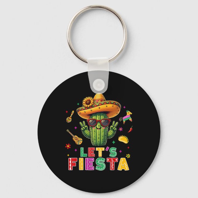 Porte-clés Cinco De Mayo Mexicain Cactus Drôle Faisons La Fêt (Recto)