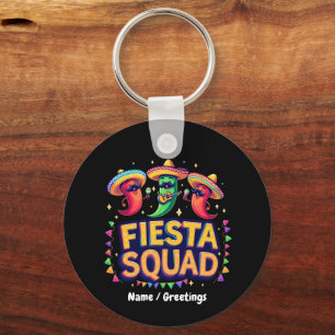Porte-clés Cinq Mai Fiesta Squad Famille Mexicaine Fête