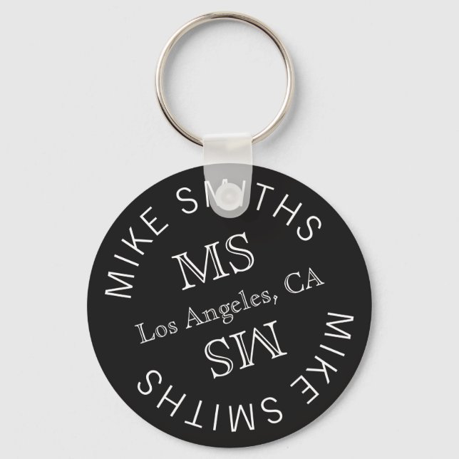 Porte-clés circle monogram, a stylish black (Recto)