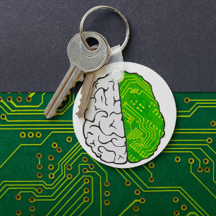 Porte-clés Circuit de cerveau technologique Carte mère logiqu