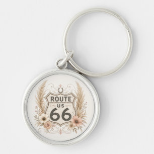 Porte-clés Circuit Floral Rose Route 66 Essentiel du Voyage