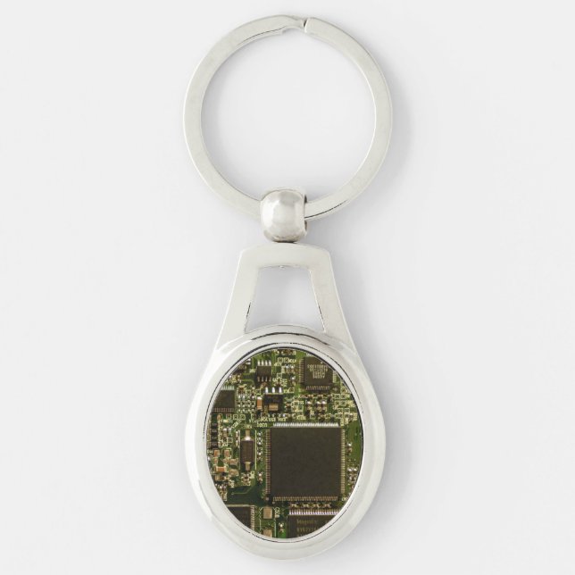 Porte-clés Circuit imprimé vert macro | Photo de PCB (Devant)