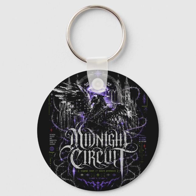 Porte-clés Circuit Minuit Gothique Cyberpunk Graphique (Recto)