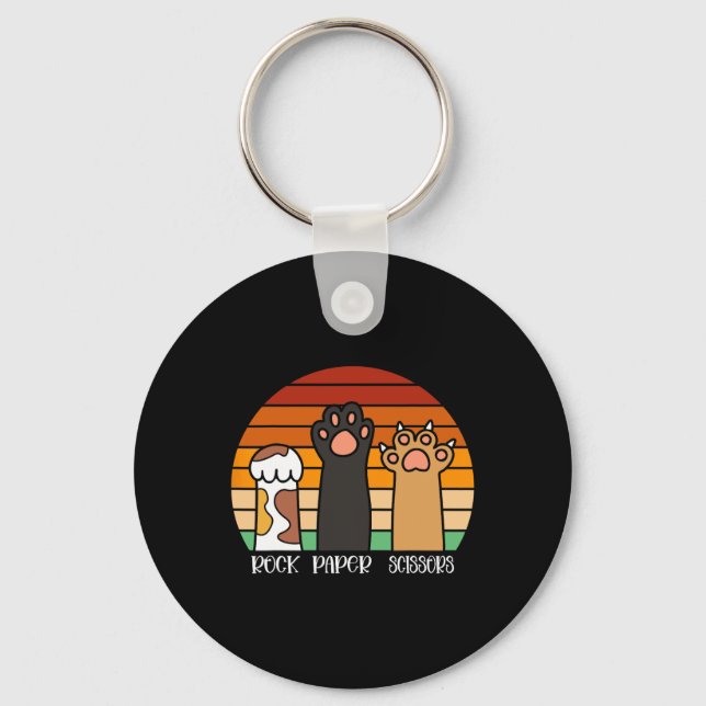 Porte-clés Ciseaux de papier roche jeu Kitten Lover animaux p (Recto)