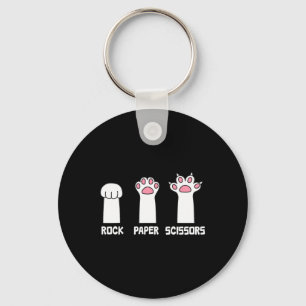Porte-clés Ciseaux Papier Rocher Pâtes de chat Jeu mignonne P