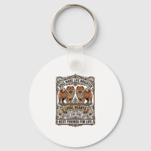 Porte-clés Citation Amoureux de Chien Gravure Vintage Art de
