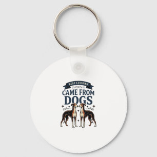 Porte-clés Citation Amoureux de Chien Gravure Vintage Typogra