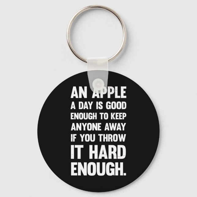 Porte-clés Citation Amusante Apple. | blague sarcastique | ph (Recto)